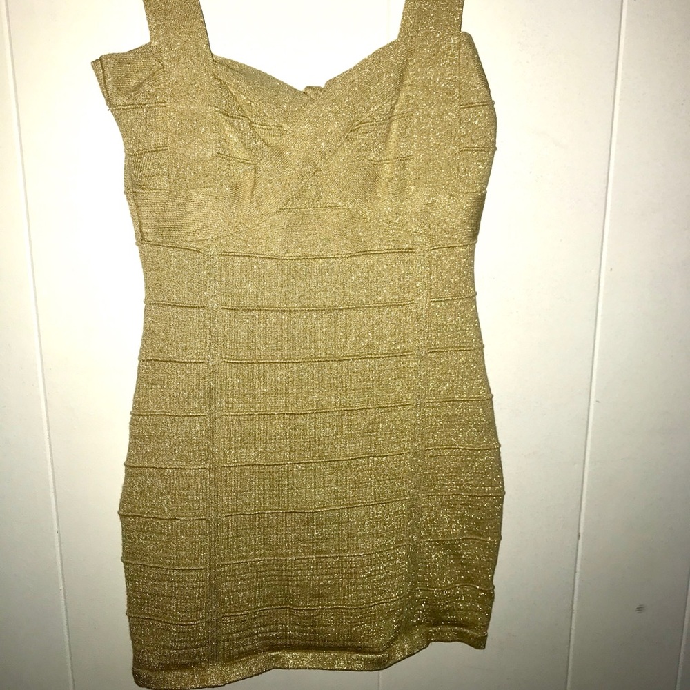 Gold Bandage dress
